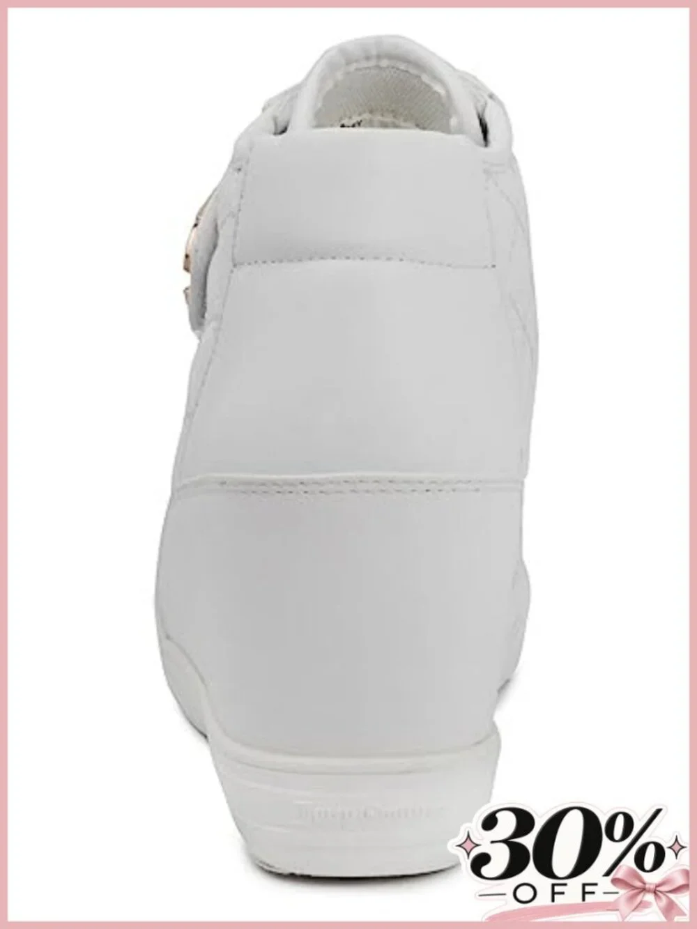 Faux Leather Platform Wedge High Top Sneakers Quilted Cushioned Lace Up